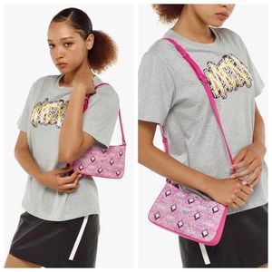 NEW!! MCM Pink Vintage Monogram Jacquard Aren Mini Shoulder Bag